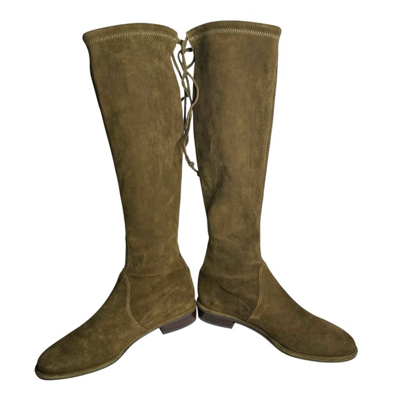 Stuart Weitzman Jocey Over-The-Knee Green Suede Leather Boots Size 5 - Picture 5 of 8